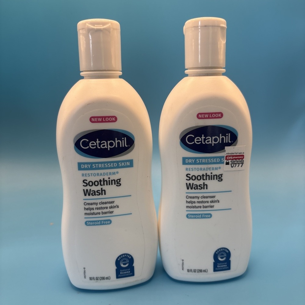 2 Pack - Cetaphil Dry Stressed Skin RESTORADERM Soothing Wash 10 Fl oz